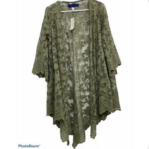 NWT Francescas Olive Green Open Front Cardigan